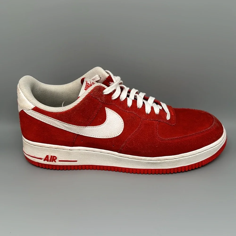 Nike Air Force 1 '07 University Red Suede Shoes Men’s Sz 10.5‎